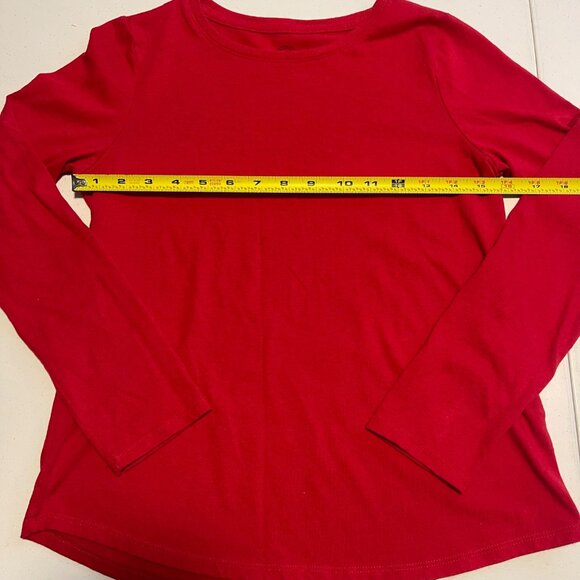 Wonder Nation Girls Red Long-Sleeve Crewneck Cotton Shirt - Picture 5 of 7
